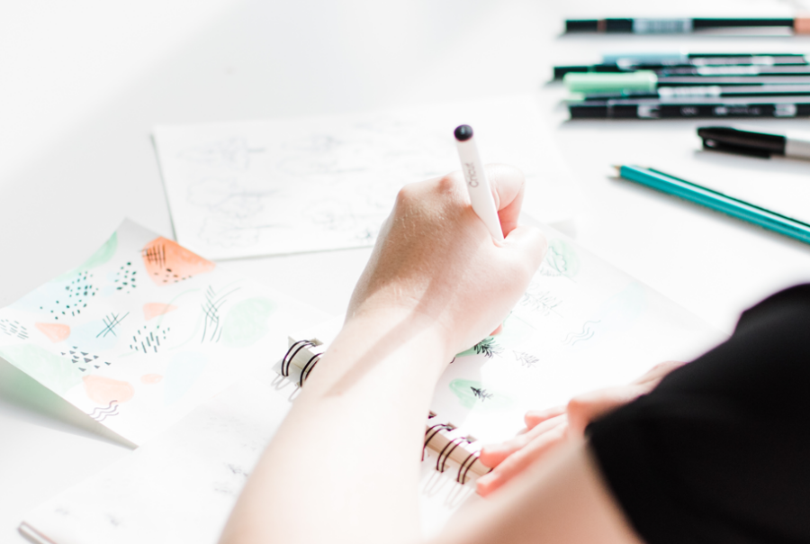 Hands creating picture